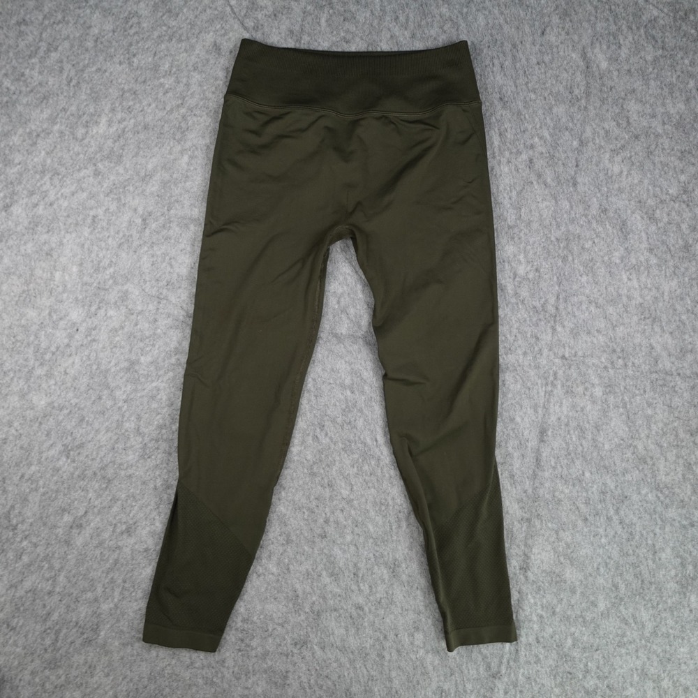 Lululemon Leggings Womens 10 Olive Green High Rise Ribbed Waistband Seamless